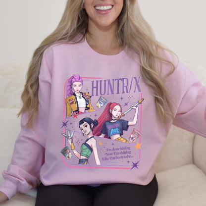 Huntrix Demon Hunters Sweatshirt, Huntrix Girls Shirt, Mira Rumi Zoey Shirt, Demon Hunter Merch, Kpop Fan Gift, Demon Hunter Band Hoodie