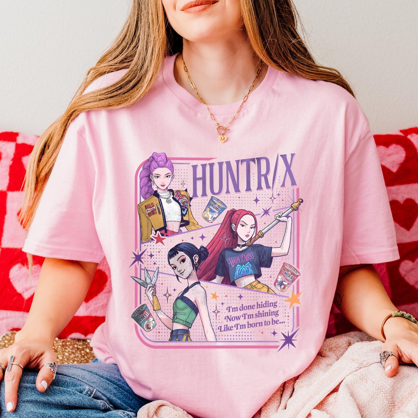 Huntrix Demon Hunters Sweatshirt, Huntrix Girls Shirt, Mira Rumi Zoey Shirt, Demon Hunter Merch, Kpop Fan Gift, Demon Hunter Band Hoodie