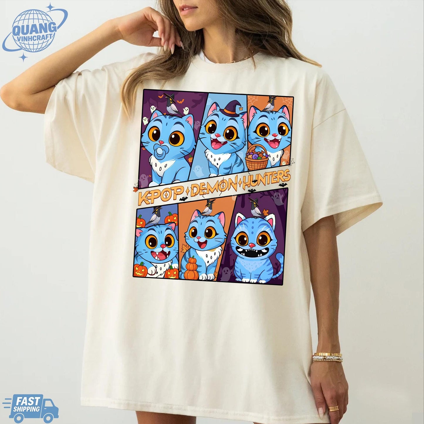 Kpop Demon Hunters Tiger Halloween Shirt, Merch Kpop Shirt, Hunters Tiger fan, Derpy Tiger And Bird Demon Hunter Tiger Tee,Cute Horror Tiger