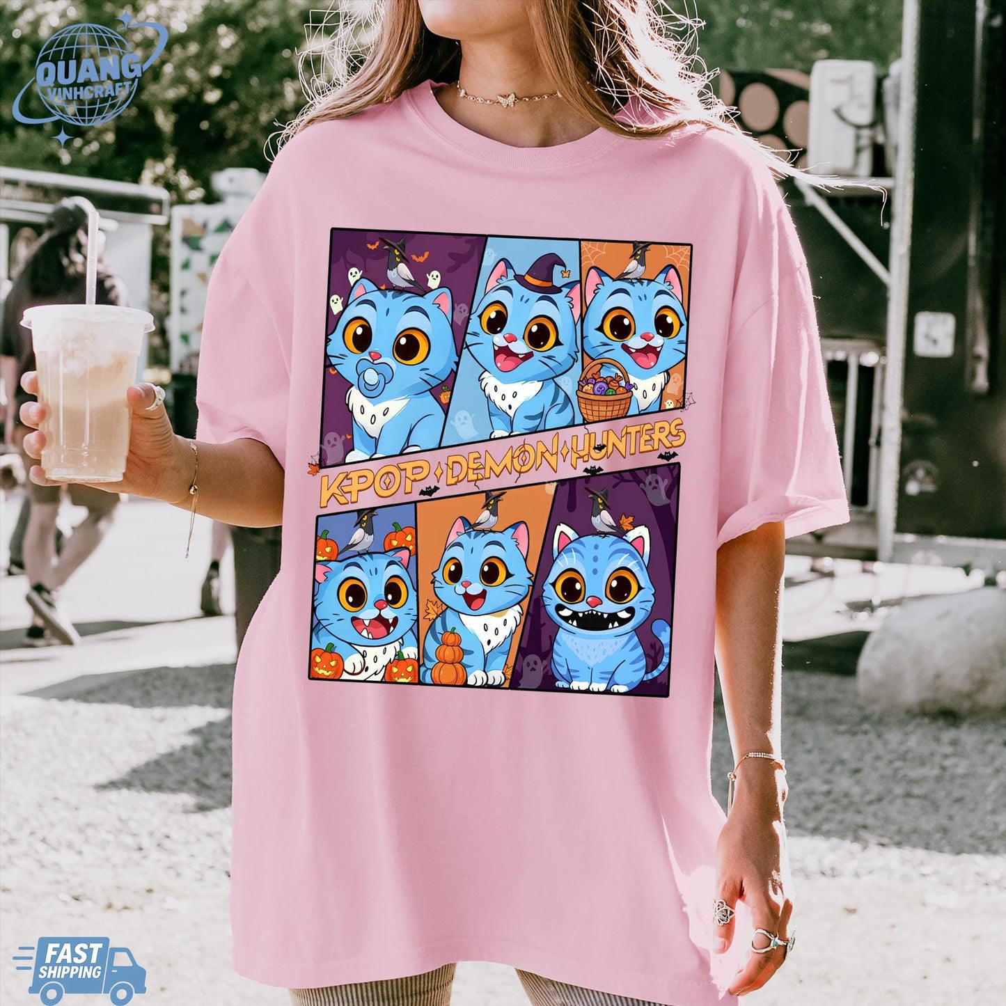 Kpop Demon Hunters Tiger Halloween Shirt, Merch Kpop Shirt, Hunters Tiger fan, Derpy Tiger And Bird Demon Hunter Tiger Tee,Cute Horror Tiger