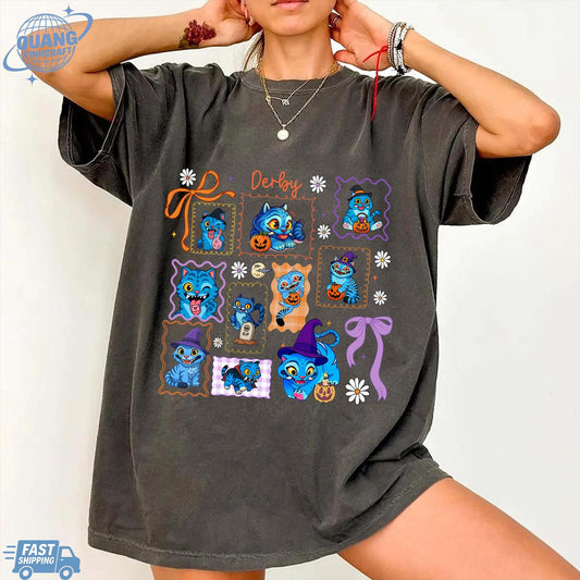 Kpop Demon Hunters Tiger Halloween Shirt, Merch Kpop Shirt, Hunters Tiger fan, Derpy Tiger And Bird Demon Hunter Tiger Tee,Cute Horror Tiger