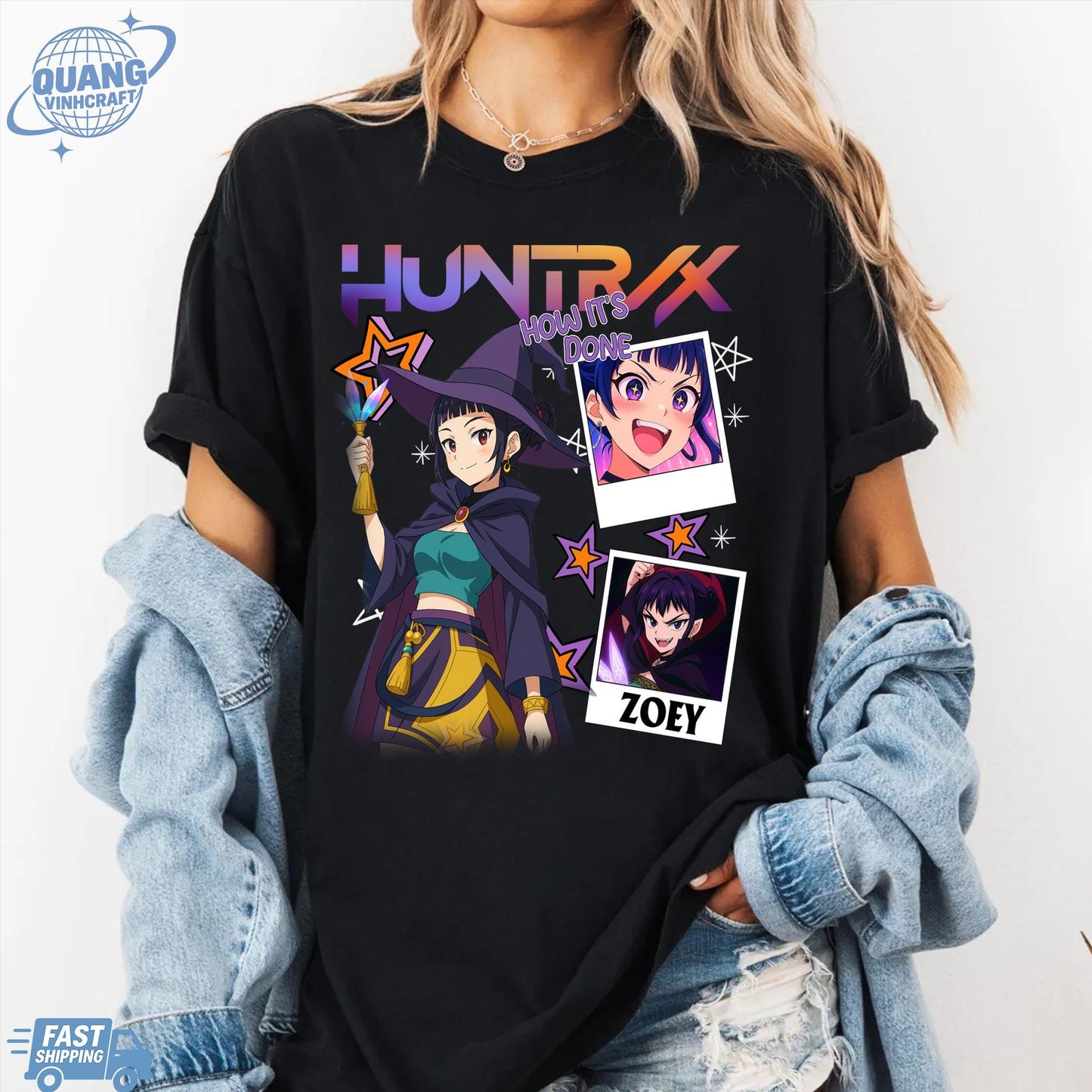 Zoey Huntrix Demon Hunters Halloween T Shirts, Huntrix Girls Tshirt, Demon Hunter Merch, Gift for Kpop Fan, Derpy Tiger Shirt, Sussy
