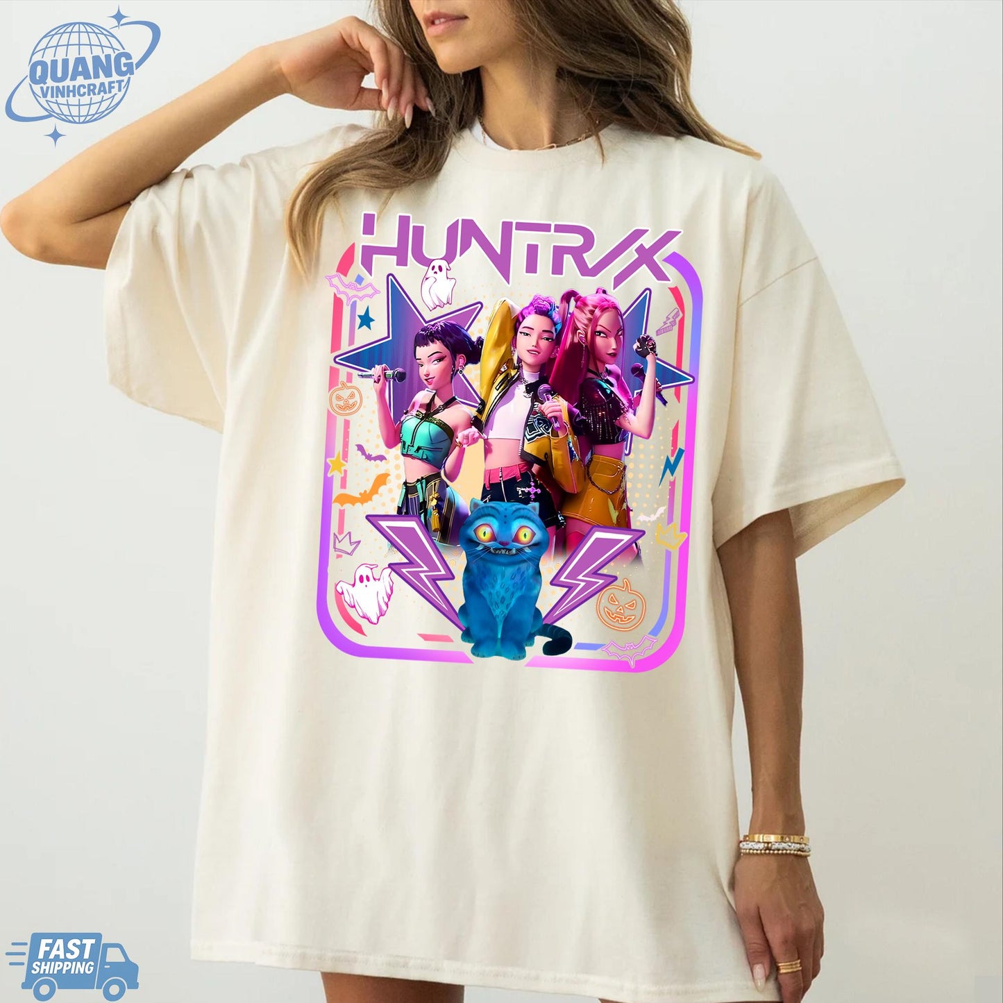 Kpop Huntrix Shirt, Kpop Demon Hunters Shirt, Kpop Huntrix Tee, Mira, Rumi, Zoey, Derpy Tiger Tee, Gift for Huntrix fans, Saja Boys Fans