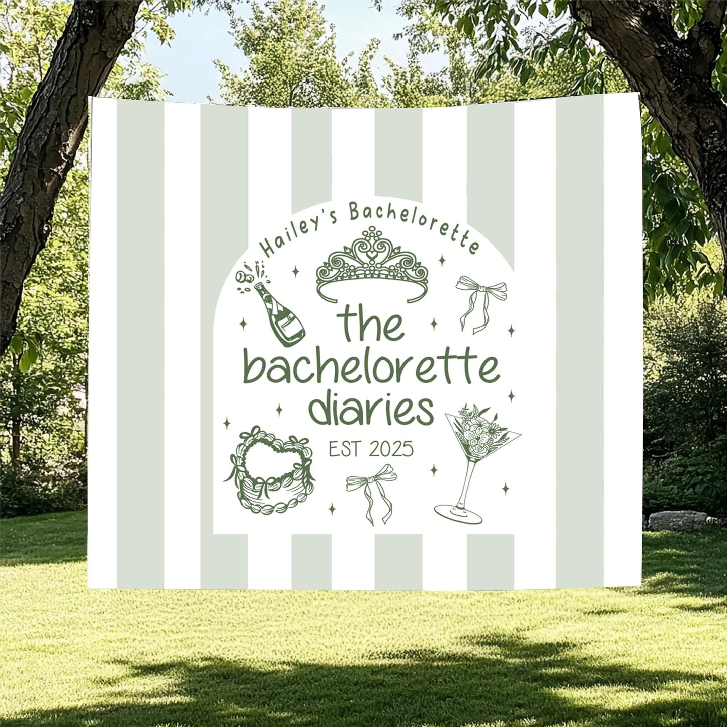 Custom Bachelorette Party Banner Decor Bow Cocktail Beach Bachelorette Weekend Wall Tapestry Welcome Sign Toast on the Coast Bach Backdrop