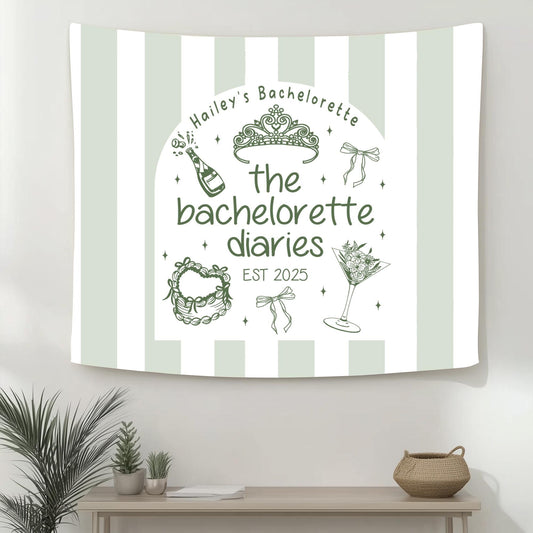 Custom Bachelorette Party Banner Decor Bow Cocktail Beach Bachelorette Weekend Wall Tapestry Welcome Sign Toast on the Coast Bach Backdrop