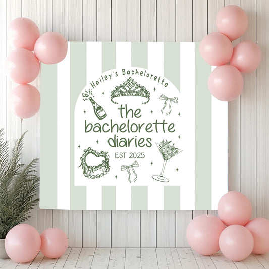 Custom Bachelorette Party Banner Decor Bow Cocktail Beach Bachelorette Weekend Wall Tapestry Welcome Sign Toast on the Coast Bach Backdrop