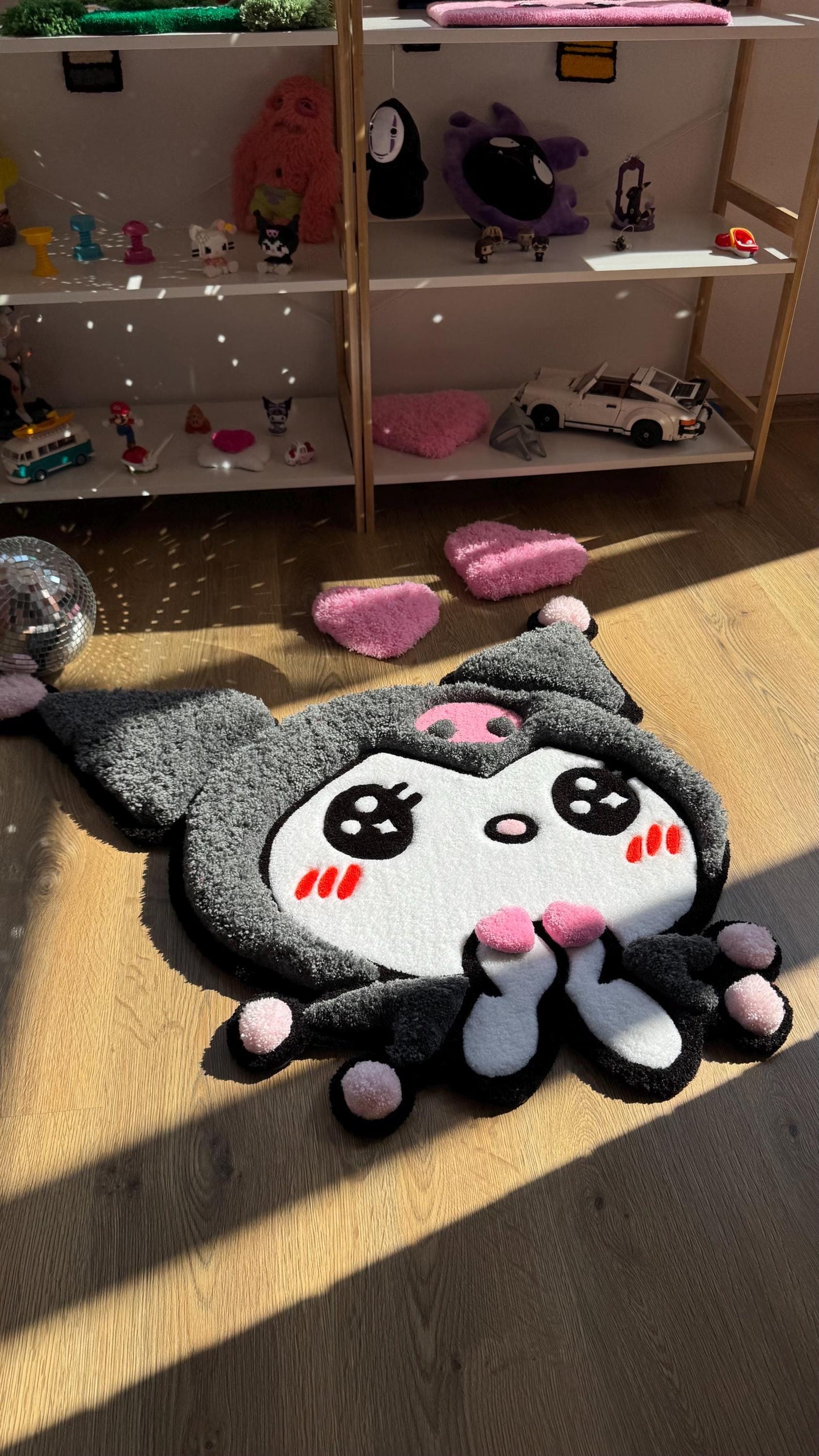 Tufted Rug Custom 3D Puffy Anime Rug, Handmade Carpet with Gothic Lolita Style, Cute Decor, Pastel Goth Room Vibes