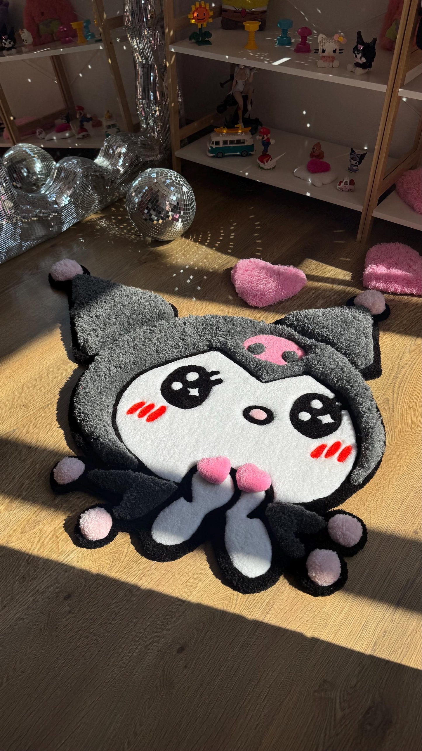 Tufted Rug Custom 3D Puffy Anime Rug, Handmade Carpet with Gothic Lolita Style, Cute Decor, Pastel Goth Room Vibes