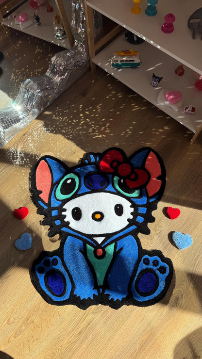 Custom Stitch Tufting rug | Tufted Crossover Carpet, Handmade Kawaii Decor, Cute Fluffy Rug, Anime Gift Idea for Bedroom Floor