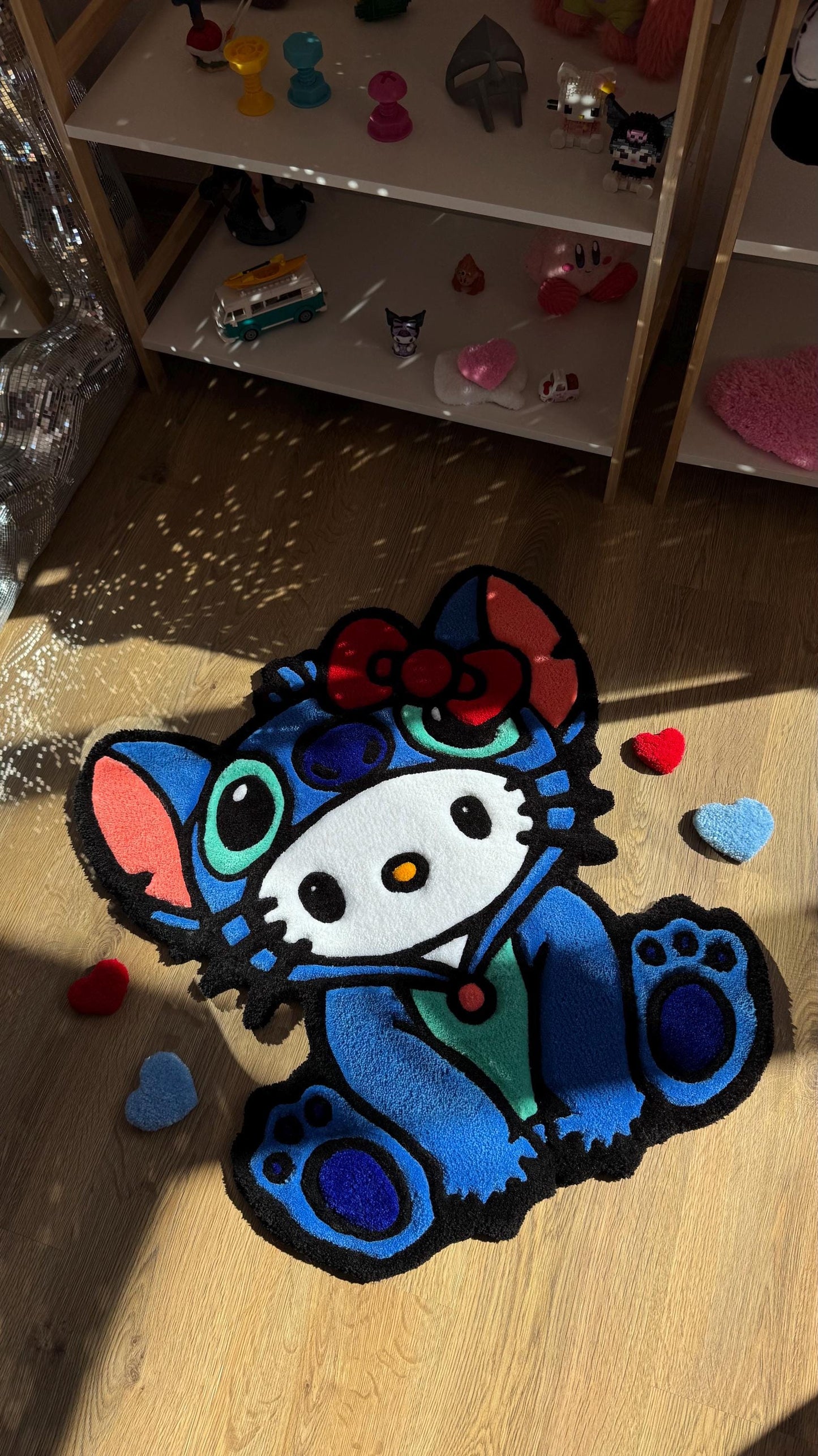 Custom Stitch Tufting rug | Tufted Crossover Carpet, Handmade Kawaii Decor, Cute Fluffy Rug, Anime Gift Idea for Bedroom Floor