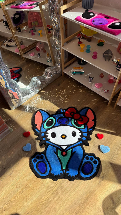 Custom Stitch Tufting rug | Tufted Crossover Carpet, Handmade Kawaii Decor, Cute Fluffy Rug, Anime Gift Idea for Bedroom Floor