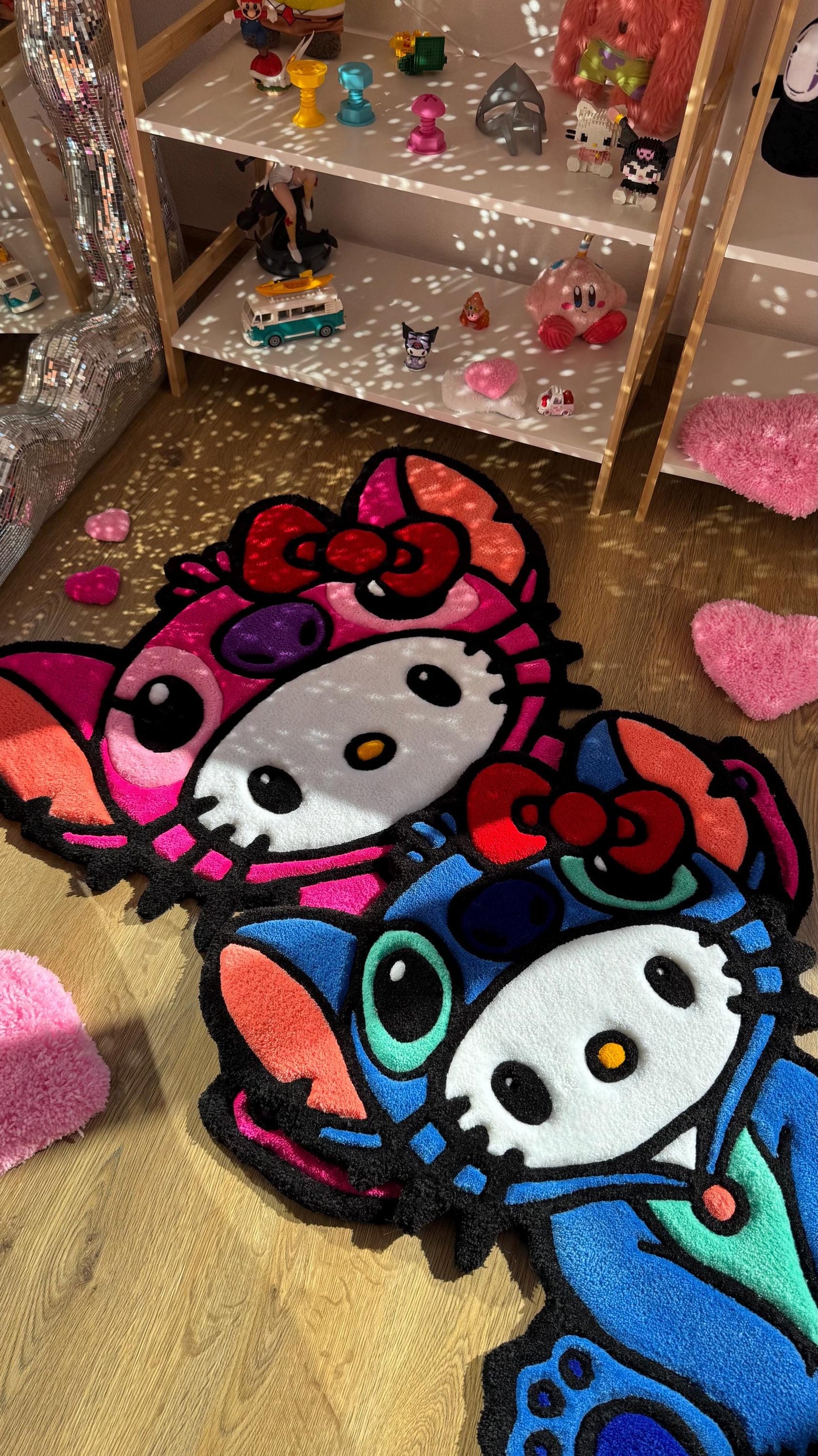 Custom Stitch Tufting rug | Tufted Crossover Carpet, Handmade Kawaii Decor, Cute Fluffy Rug, Anime Gift Idea for Bedroom Floor