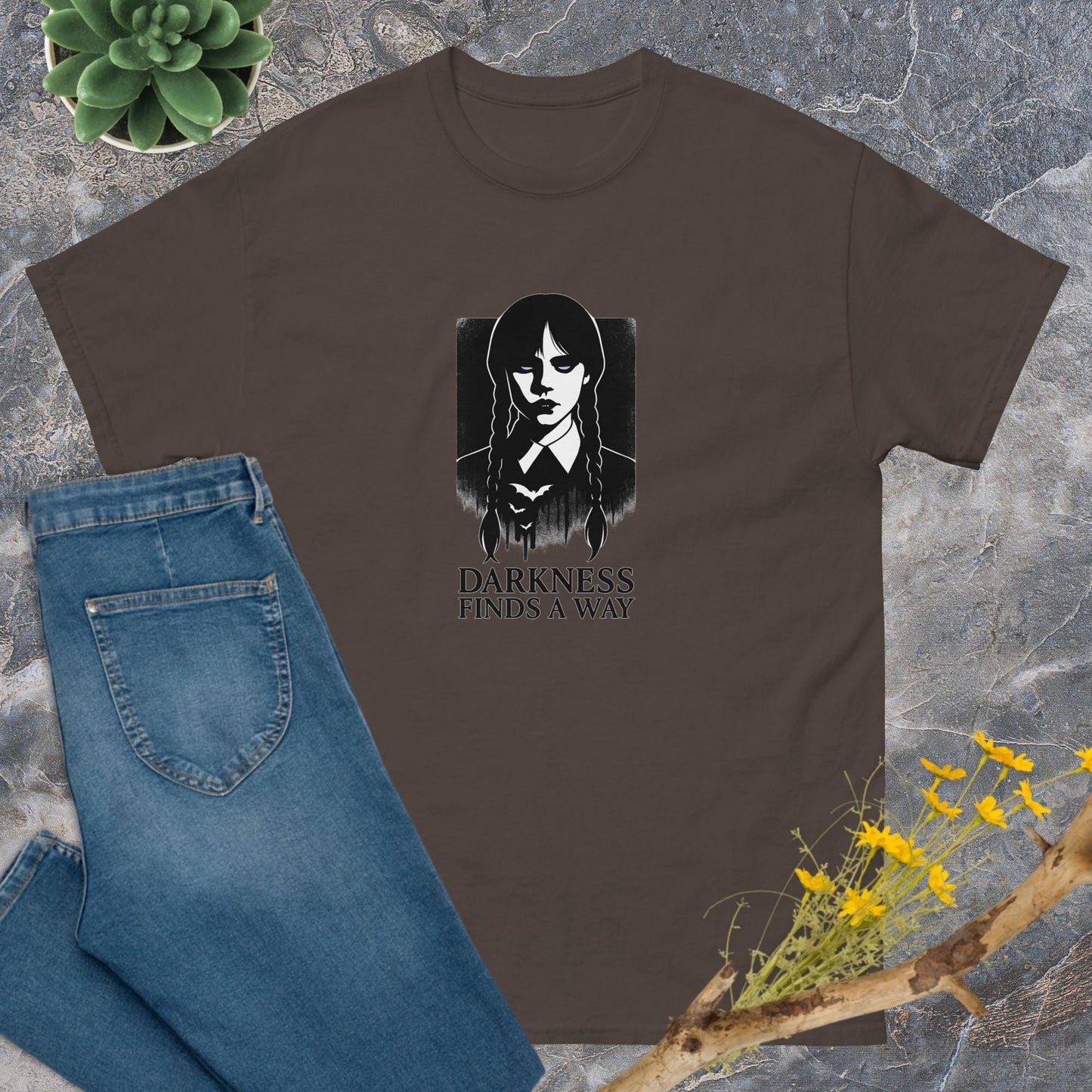 Wednesday Darkness Finds a Way T-Shirt – TV Show Inspired Unisex Tee | Gothic Quote Shirt