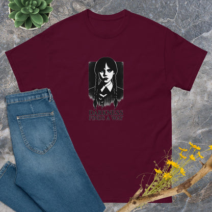 Wednesday Darkness Finds a Way T-Shirt – TV Show Inspired Unisex Tee | Gothic Quote Shirt