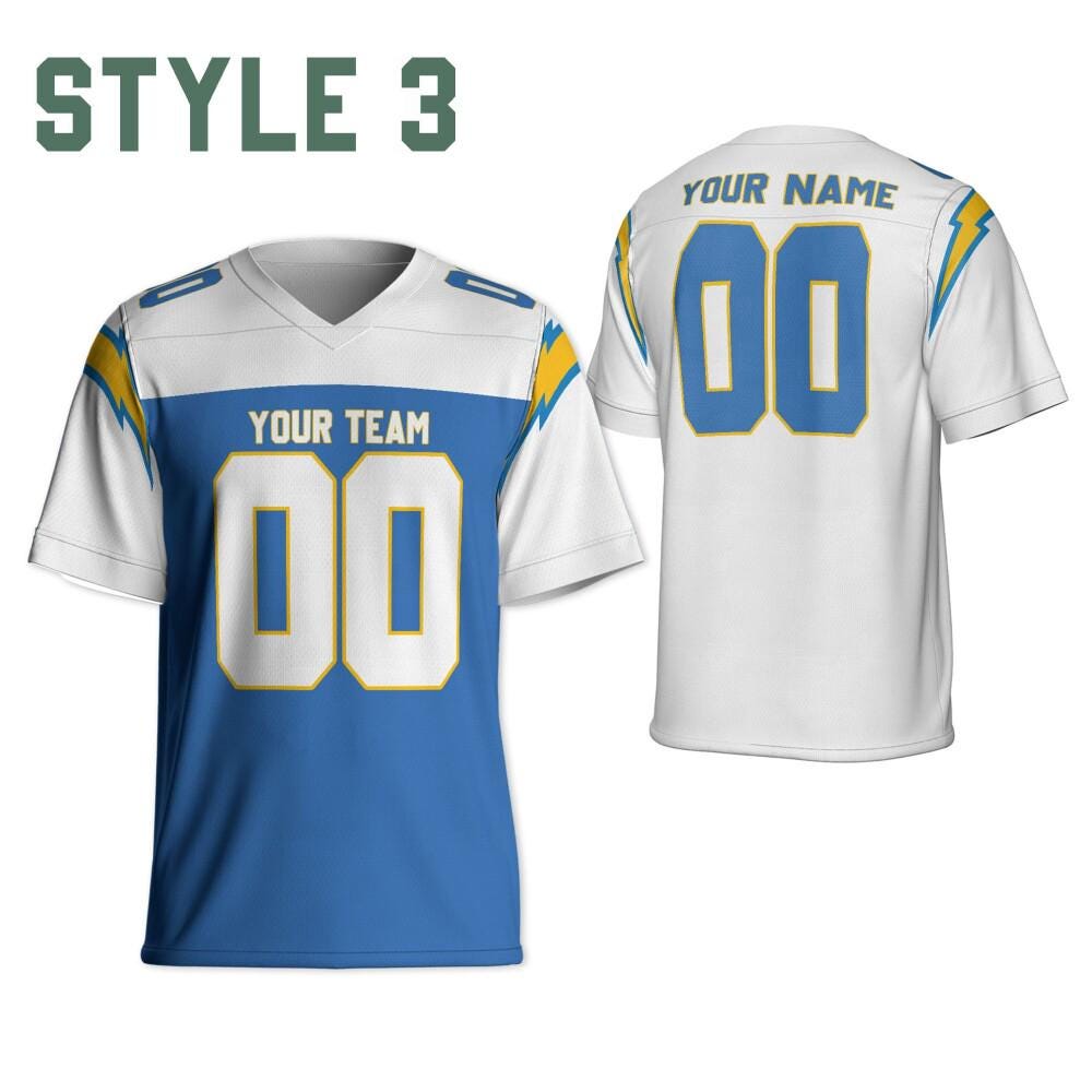 Personalized Name & Number Free Style Sports, Custom Team Charger Football Jersey orange and white jersey, Jersey Gift for Him