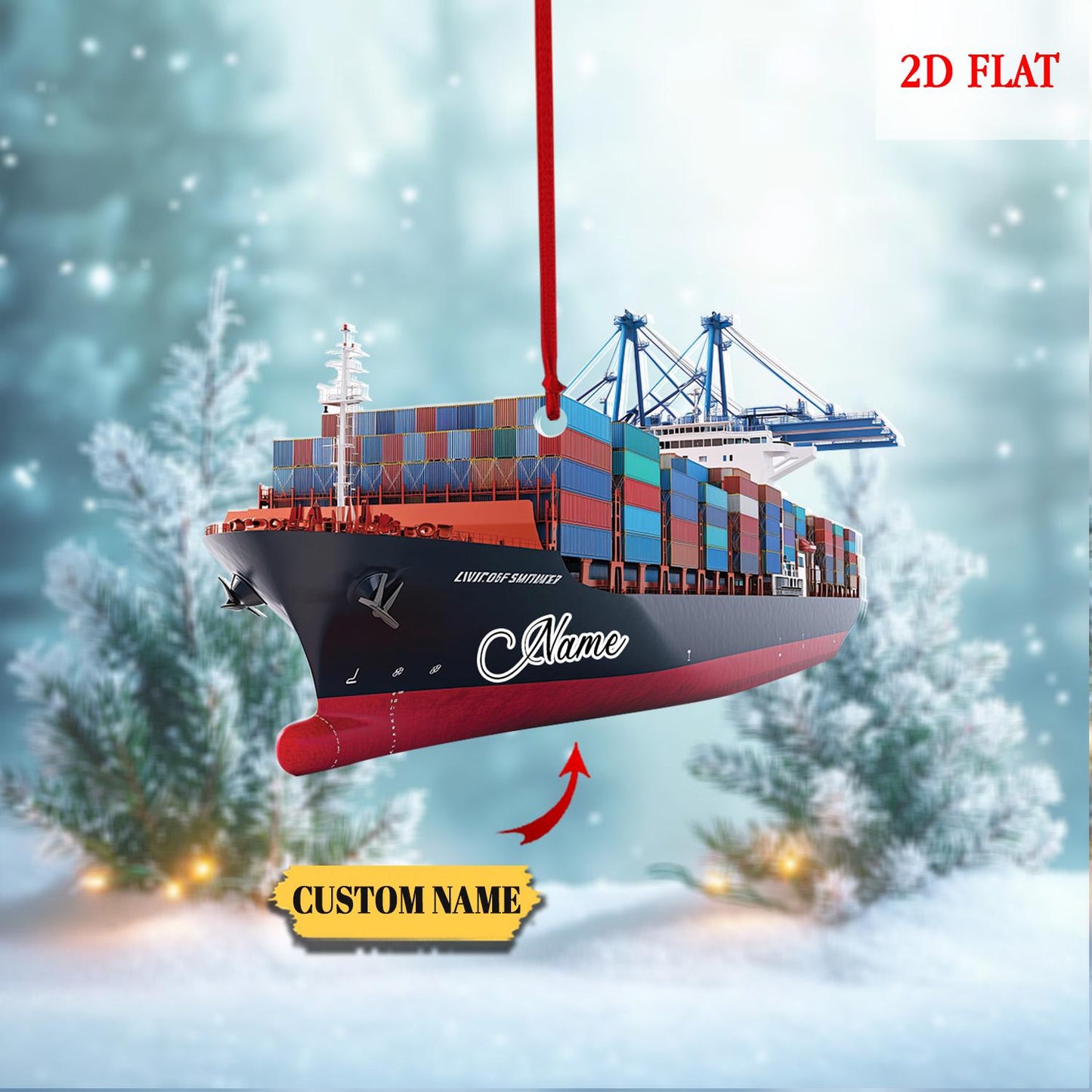 Custom Name Cruise 2D Flat Acrylic Ornament, Ocean Liner Decoration, Vacation Keepsake Ornament, Cruise Lover Gift, Cruise Christmas Gift