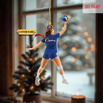 Customized Volleyball Player 2D Flat Ornament, Christmas Gifts for Volleyball Girls, Volleyball Gifts for Teen, Christmas Tree Decorations