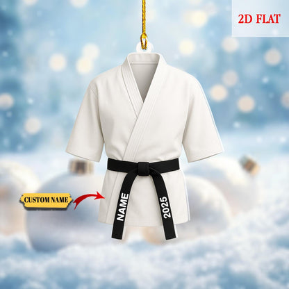 Personalized Black Belt Karate Taekwondo 2D Flat Acrylic Ornament, Martial Arts Gift, Sports Ornament, Karate Taekwondo Coach Xmas Gift