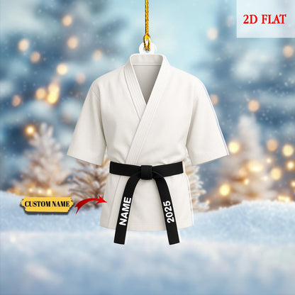 Personalized Black Belt Karate Taekwondo 2D Flat Acrylic Ornament, Martial Arts Gift, Sports Ornament, Karate Taekwondo Coach Xmas Gift