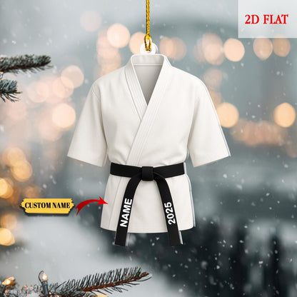 Personalized Black Belt Karate Taekwondo 2D Flat Acrylic Ornament, Martial Arts Gift, Sports Ornament, Karate Taekwondo Coach Xmas Gift