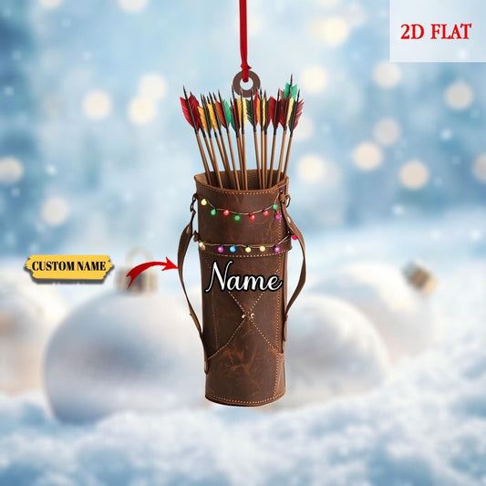 Personalized Archery Set 2D Flat Acrylic Ornament, Archery Christmas Ornament, Gift for Archery Players, Christmas Hanging Decor, Archery