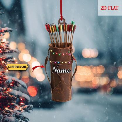 Personalized Archery Set 2D Flat Acrylic Ornament, Archery Christmas Ornament, Gift for Archery Players, Christmas Hanging Decor, Archery