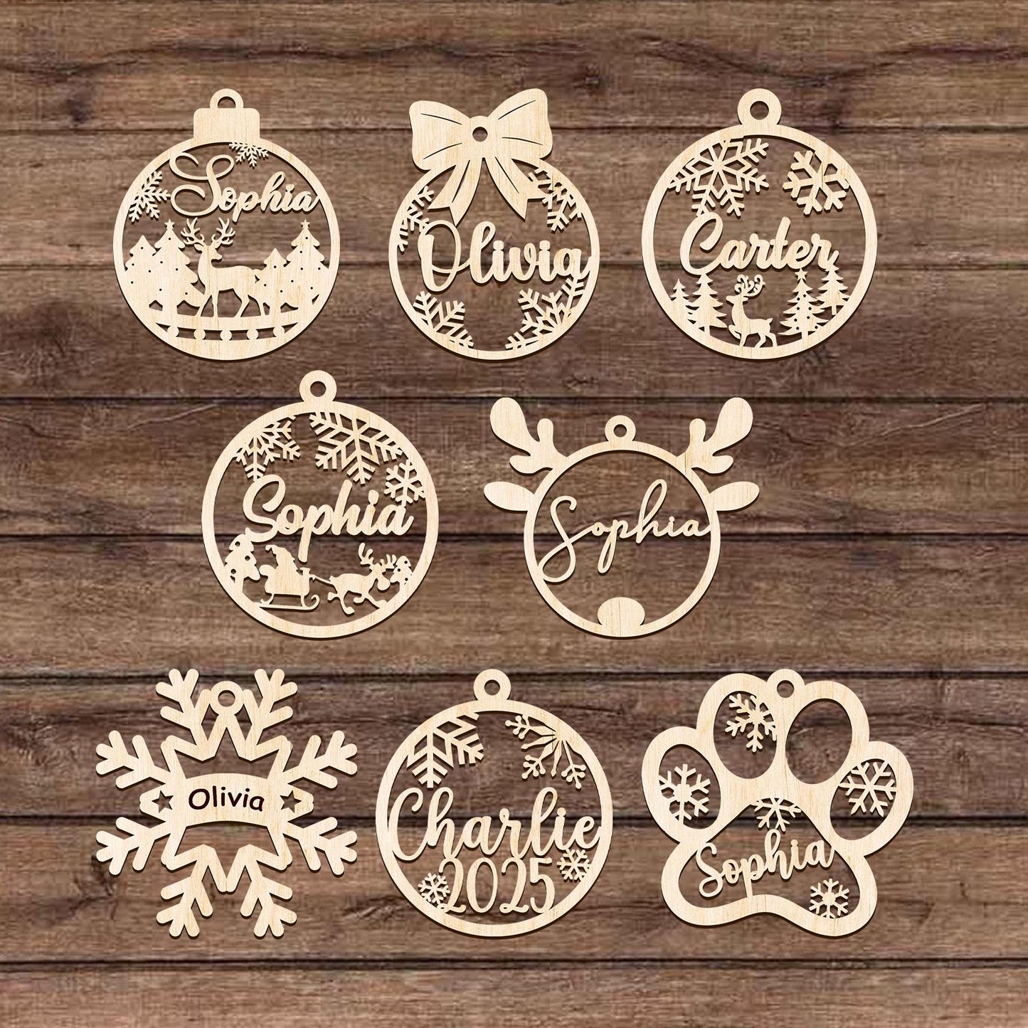 Personalized Christmas Ornaments With Name, Personalized Wood Name Christmas 2025 Ornament, Snowflake Wood Ornament, Family Christmas Tree