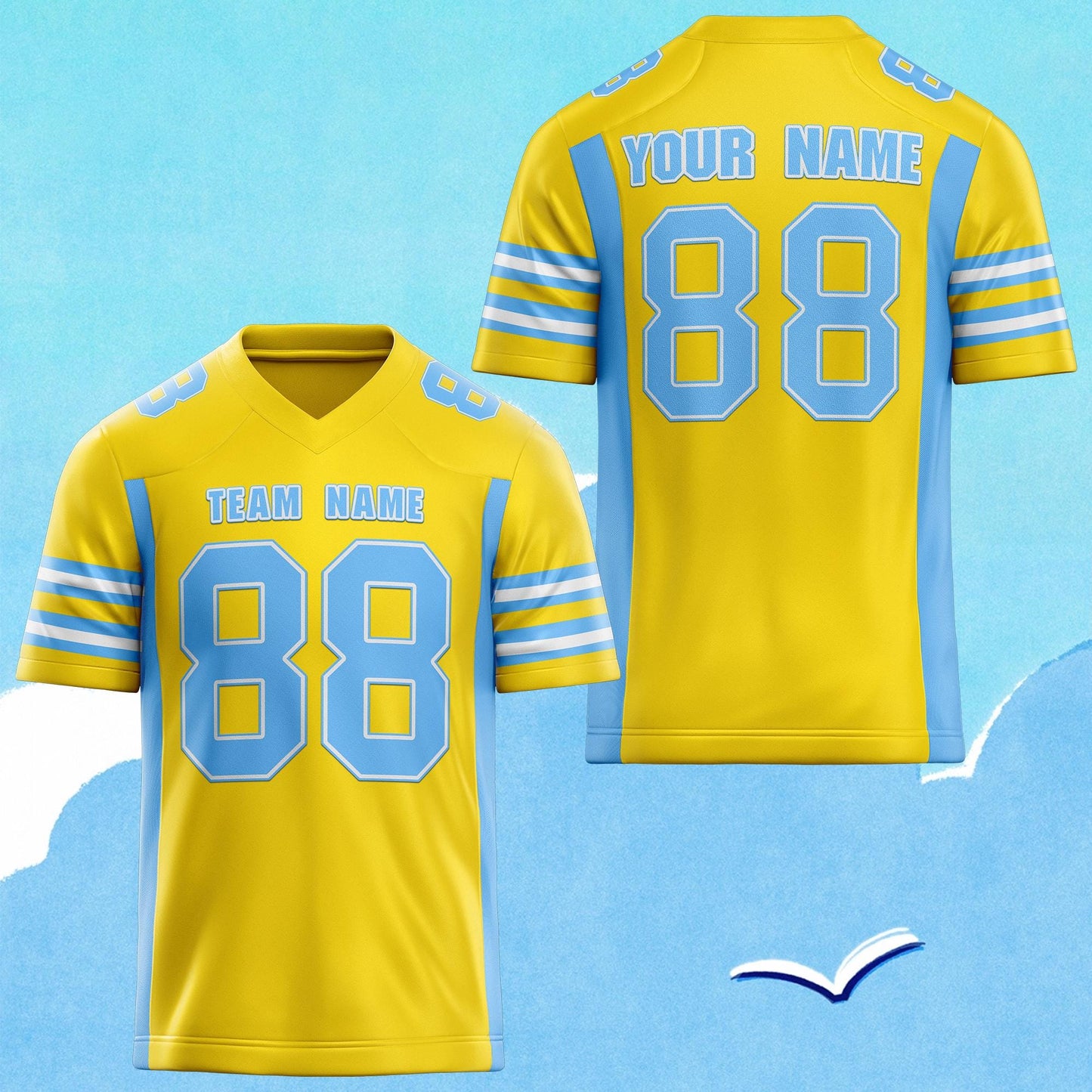 Custom Football Jersey: Personalized Team Name & Number, Recycled Fabric