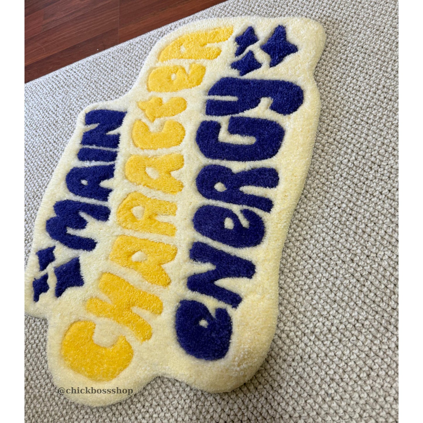 Main Character Energy Rug Custom Tufted Rug | Quote Rug Aesthetic Room Decor | Funky Bold Colorful Accent Gift Tufting Rug