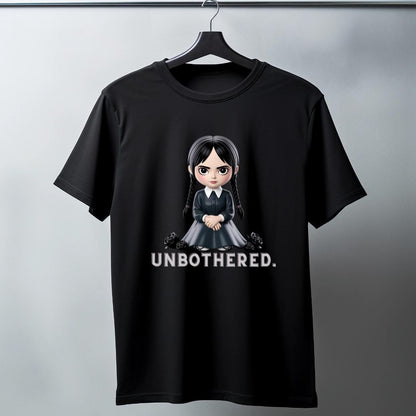 Unbothered Wednesday Addams Inspired T-Shirt | ADULT Gothic Aesthetic Comfort Colors Tee | Spooky Season Streetwear Unisex Shirt