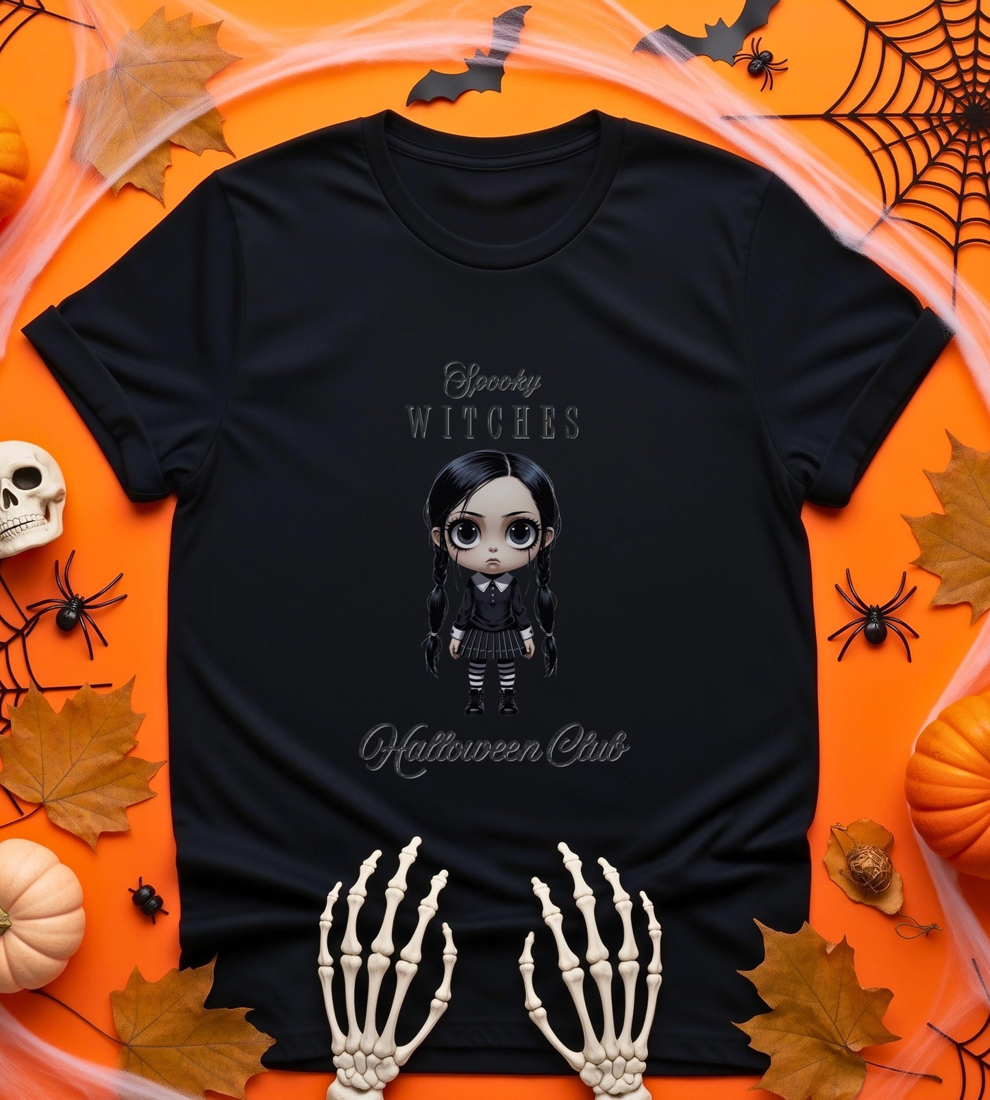 Witchy Gothic Halloween T-Shirt: Spooky Wednesday Addams Style