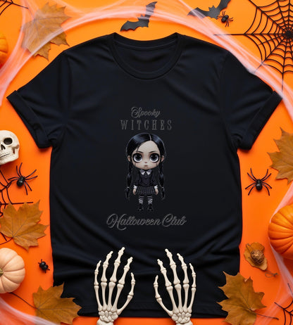 Witchy Gothic Halloween T-Shirt: Spooky Wednesday Addams Style