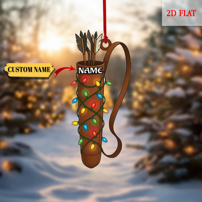 Custom Archery 2D Flat Ornaments, Bow and Arrow Ornament, Hunter Ornament, Hunting Ornament, Archery Team Gift, Gift for Archery Players