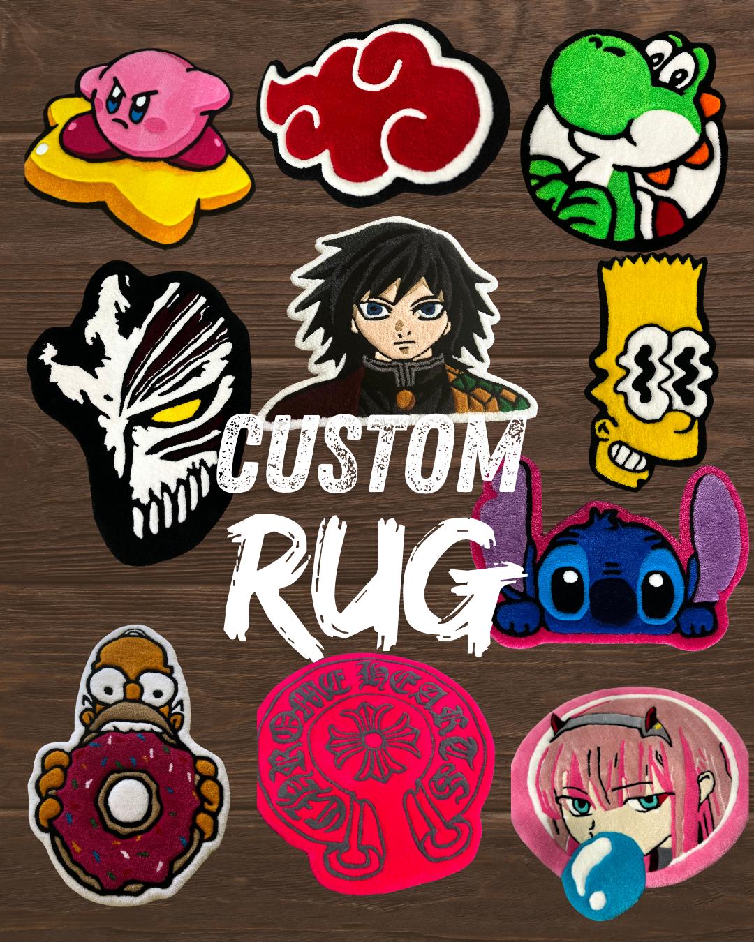 Custom Tufted Rug: Handmade Acrylic Design, Anime & Logo
