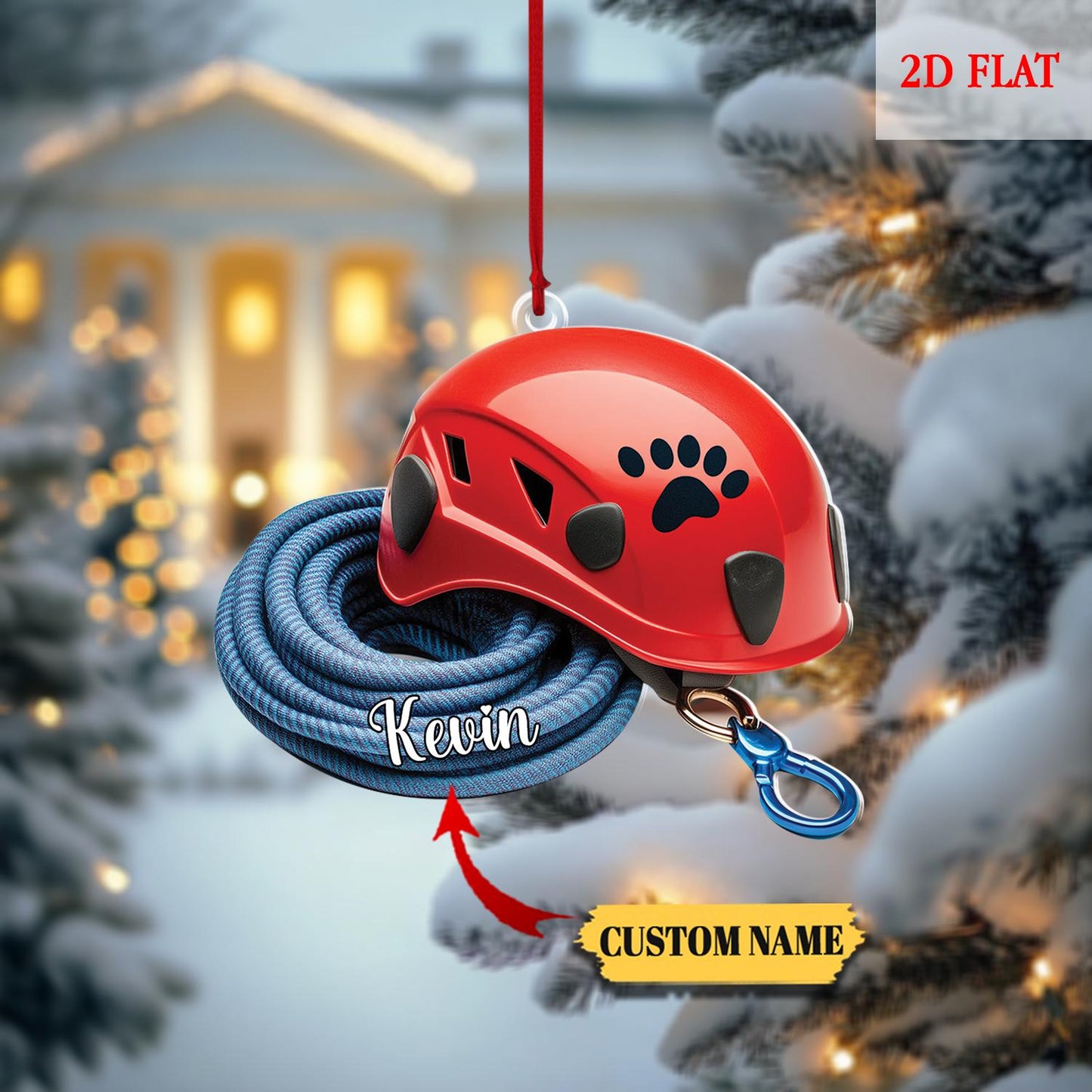 Personalized Rock Climbing 2D Flat Acrylic Ornament, Rock Climbing Ornament, Moutain Climbing Xmas, Christmas Gift For Climbing Lover