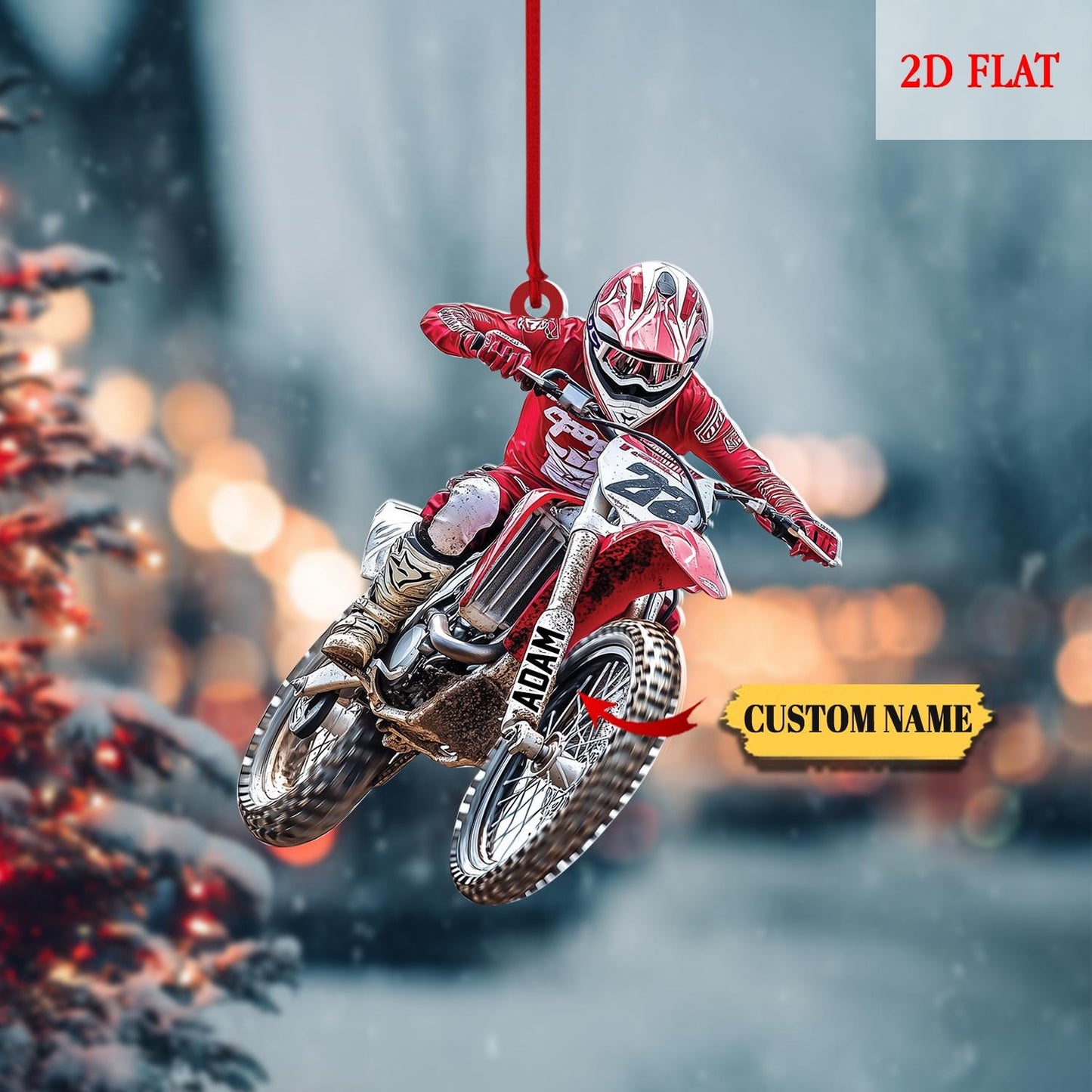 Personalized Biker Harley Motorcycle 2D Flat Acrylic Ornament, Gift For Motorbike Owner, Gift For Biker, Racer Ornament, Gift For Boyfriend