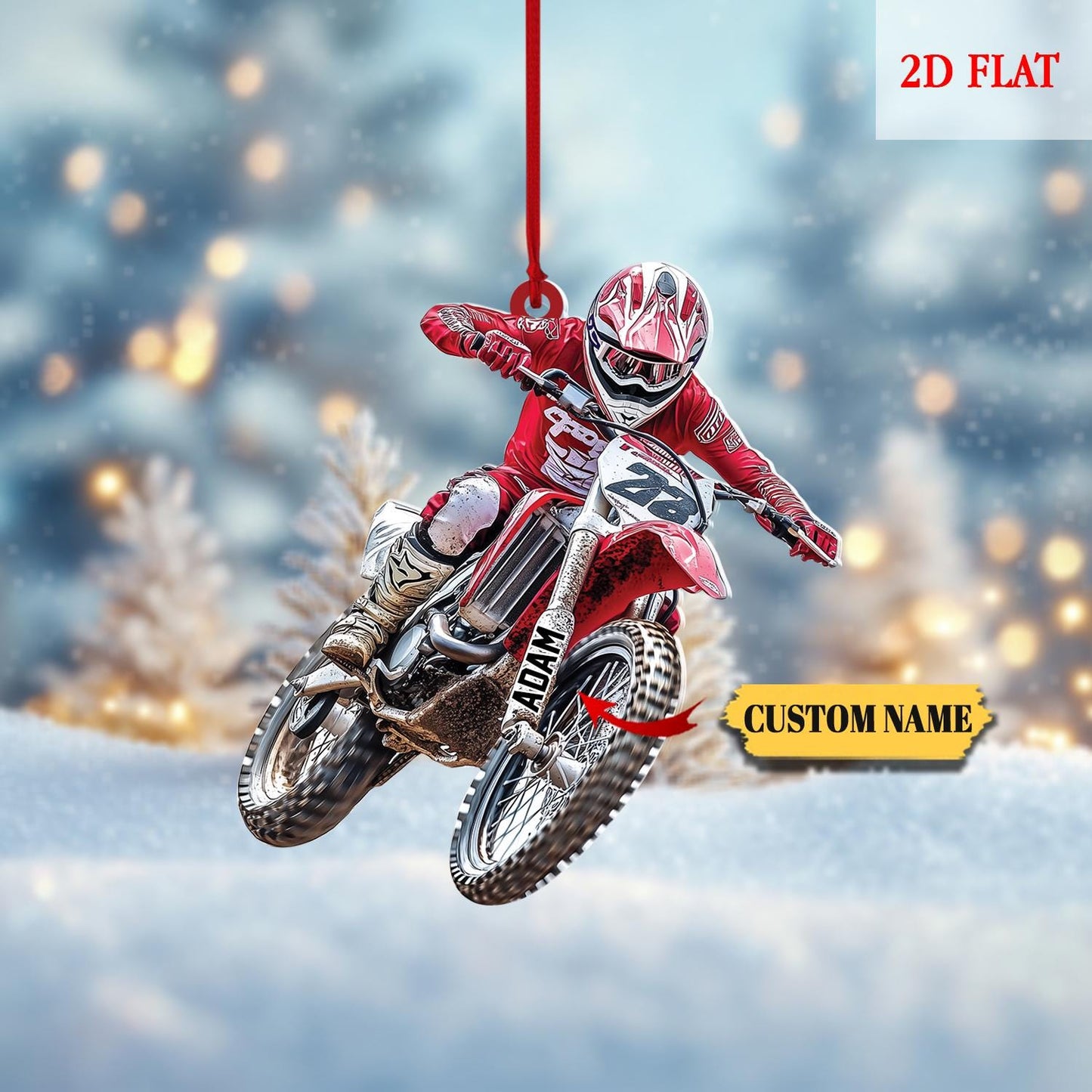 Personalized Biker Harley Motorcycle 2D Flat Acrylic Ornament, Gift For Motorbike Owner, Gift For Biker, Racer Ornament, Gift For Boyfriend