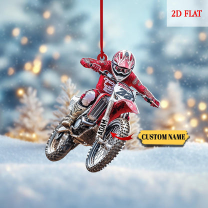 Personalized Biker Harley Motorcycle 2D Flat Acrylic Ornament, Gift For Motorbike Owner, Gift For Biker, Racer Ornament, Gift For Boyfriend