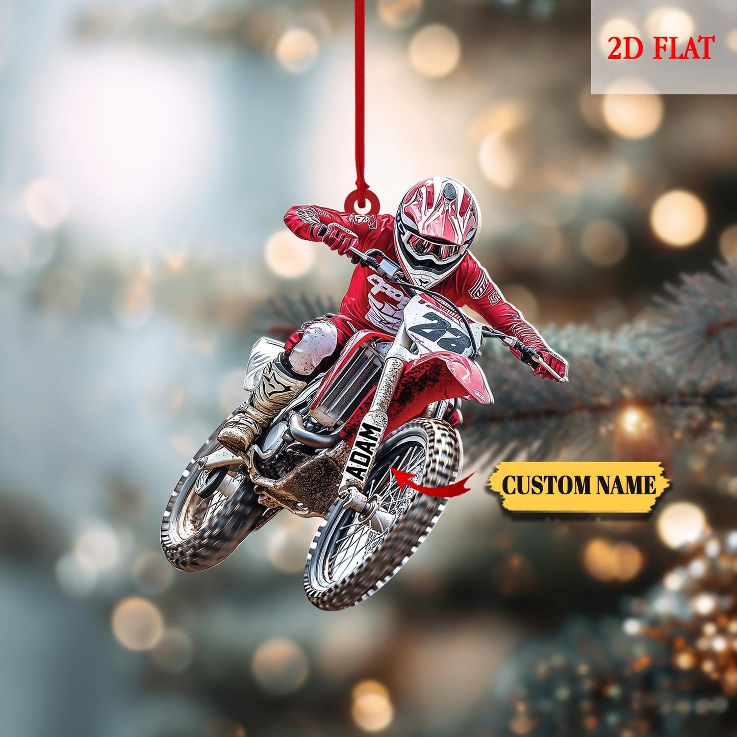 Personalized Biker Harley Motorcycle 2D Flat Acrylic Ornament, Gift For Motorbike Owner, Gift For Biker, Racer Ornament, Gift For Boyfriend