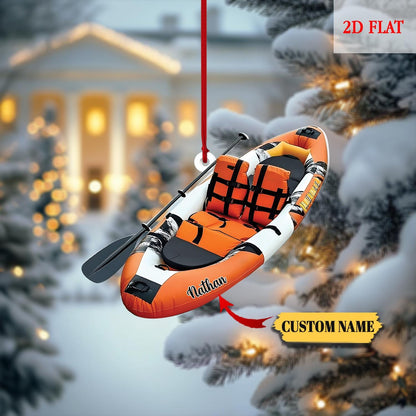 Personalized Kayak 2D Flat Acrylic Ornament, Canoe Christmas Present, Perfect Gift for Water Sports Enthusiasts, Beach Vacation Keepsake