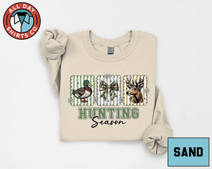 Hunting Season T-Shirt, Camo Deer Duck Bow Graphic Tee, Outdoorsmen Hunting Gift Shirt, Nature Wildlife Hunter Shirt, Outdoor Lover Gift
