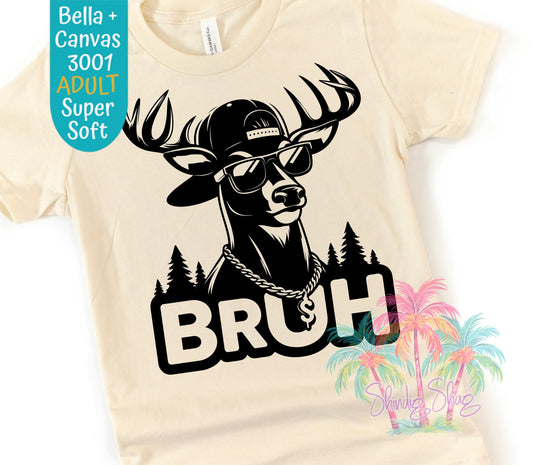 BRUH Deer Graphic Tee: Funny Hunting T-Shirt