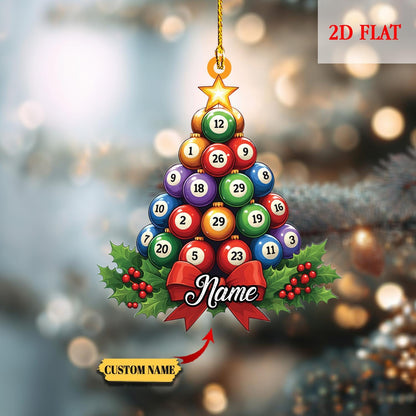 Personalized Pool Billiards 2D Flat Ornament for Lovers, Gift for Billiards Player, Sports Balls, Billiards Lover Gift, Christmas billiards