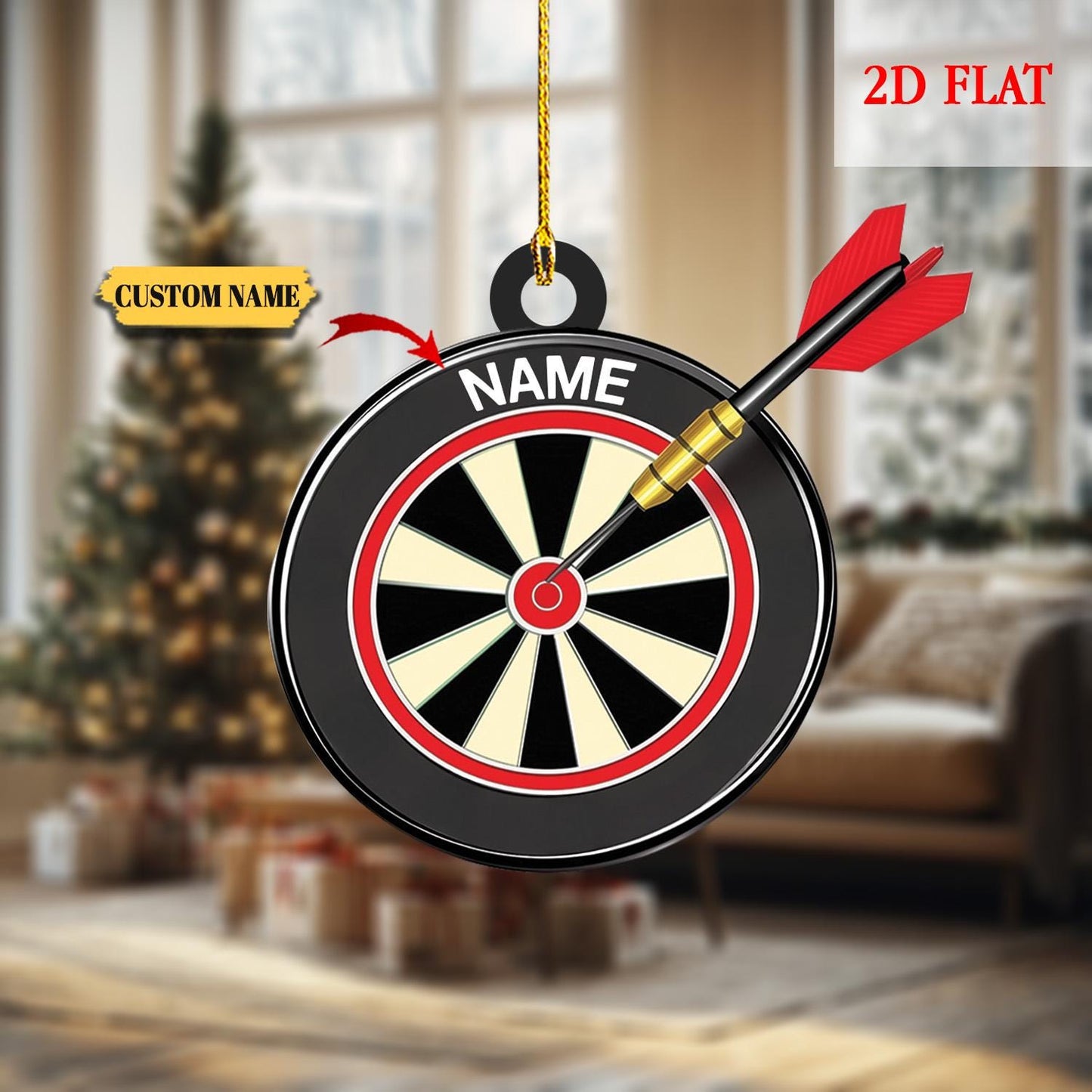 Custom Name Archery 2D Flat Acrylic Ornament, Bullseye Target Practice Gift, Archery Gifts, Archery Lovers Ornament, Gift for Archery Player