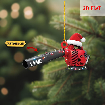 Personalized Leaf Blower 2D Flat Acylic Ornament, Funny Ornament Gift, Christmas Keepsake, Leaf Blowers Ornament Decor, Farmer Ornament
