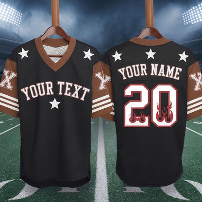 Personalized America Football Jersey with Team Name Number, Black Browns Football Jersey, Music Football Jersey, Concept Game Day Outfit