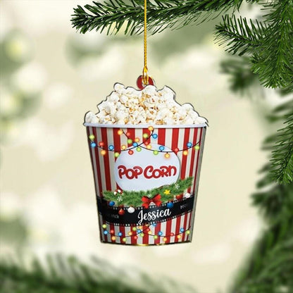 Custom Popcorn Christmas Ornament 2025: Cinema Lover Gift