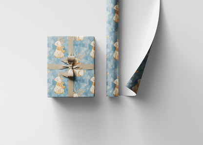 Premium Watercolor Wrapping Paper Christmas Deer | Holiday Gift Wrap Roll | Rustic Festive Winter Aesthetic #9