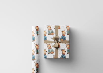 Wrapping Paper Christmas Deer Watercolor | Premium Xmas Gift Wrap Roll | Festive Holiday Wrapping Supplies #1