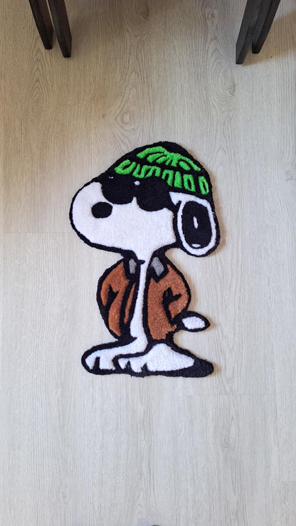 Handmade Tufted Snoopy Rug: Cartoon Accent Rug, Wall Art